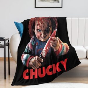 Childs Play Chucky Printed Flannel Blanket Lightweight Throw Blanket Ultra-Soft Micro Fleece Blanket Seasons Warm and Comfortable Plush BlanketTugeibec 30"x40"