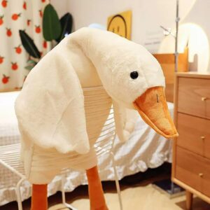 hmaxmork goose plush cute duck plush toy, goose duck plush pillow, soft swan throw pillow gifts for kids and friends (20in/50cm, white)