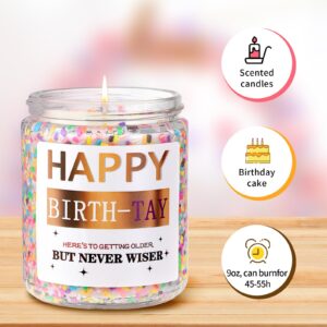 Sincerez Birthday Candle with Cake Scent -Birthday Gift/Party Decorations, Handcrafted, Long-Lasting 9oz Candle with Iconic Lyrics