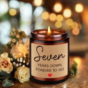 Fairy's Gift Anniversary Candle Gifts, 7 Year Anniversary Couples Gifts for Him Her Boyfriend GF Husband Wife, 7th Anniversary Romantic Gifts - Copper 7th Wedding Anniversary Happy Gifts for Couple