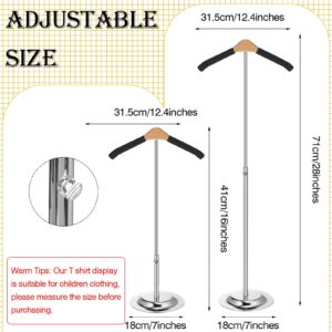 cenryusa Adjustable Child T Shirt Display Flexible Shoulder Stand Shirt Metal Clothes Hanger Rack Black Portable Hanging Clothing Display T Shirt Display Stand Metal Clothes Hanger,Height 16-28 Inch