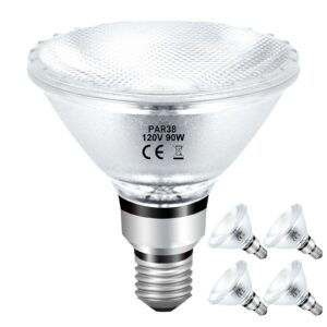 jaenmsa par38 halogen flood light bulbs 90w 120v, 4pcs halogen par38 90w light bulbs dimmable with e26 base, 2800k warm white, 1600 lumens for indoor and outdoor