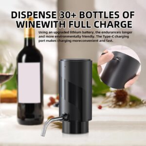 2024 New Wine Aerator Electric Wine Decanter Automatic Wine Aerator, One Touch Wine Dispenser Wine pourer with USB Rechargeable,Wine Lover for women&Men(Black-ABS)