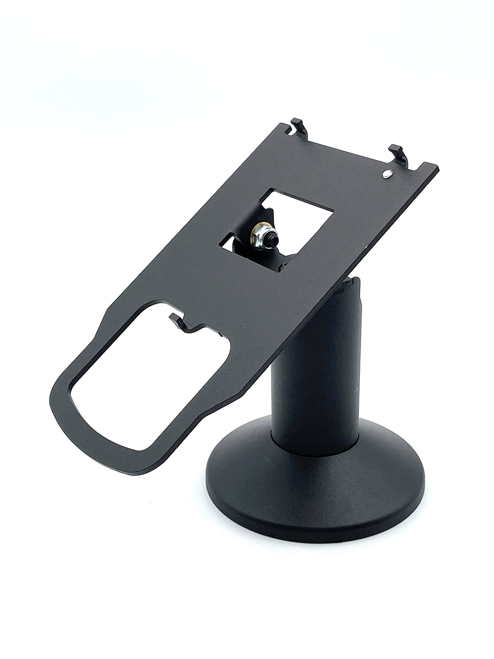 DCCStands Verifone M400/M440 Swivel and Tilt Low Profile 4" Terminal Stand, Screw-in and Adhesive, Black