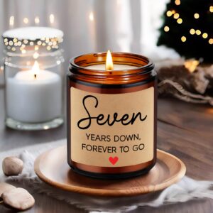 Fairy's Gift Anniversary Candle Gifts, 7 Year Anniversary Couples Gifts for Him Her Boyfriend GF Husband Wife, 7th Anniversary Romantic Gifts - Copper 7th Wedding Anniversary Happy Gifts for Couple