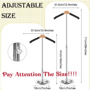 cenryusa Adjustable Child T Shirt Display Flexible Shoulder Stand Shirt Metal Clothes Hanger Rack Black Portable Hanging Clothing Display T Shirt Display Stand Metal Clothes Hanger,Height 16-28 Inch