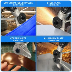 SauHandi Electric Drill Plate Cutter Attachment,Sheet Metal Cutter with Adapter,Metal Nibbler Drill Attachment, Electric Drill Shears for Cutting Color Steel Tiles,Iron, White Sheet, Steel, Aluminum.