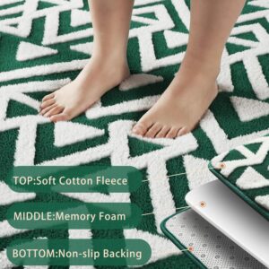 OHWPEAT Shaggy Area Rugs Cozy Soft Memory Foam Carpets, 4x6 FT Fluffy Rug for Living Room Bedroom Kids Room Nursery Home Decor, Washable Rugs, Non-Slip Backing Green White Boys Girls Kids Rug