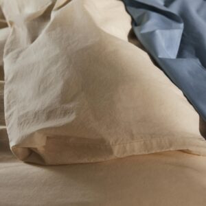 Brooklinen Organic Cotton Duvet Cover - 100% GOTS-Certified Organic Cotton, Full/Queen Size in Vanilla with Extra-Long Corner Ties and Button Closure |Best Organic Cotton Sheets