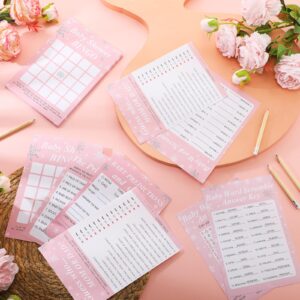 Harloon 302 Pcs Winter Snowflake Baby Shower Games, 6 Games, 50 Sheets Each, Baby Shower Bingo, Word Scramble, Word Search, Baby Predictions and Advice, The Price is Right, Guess Who (Pink)