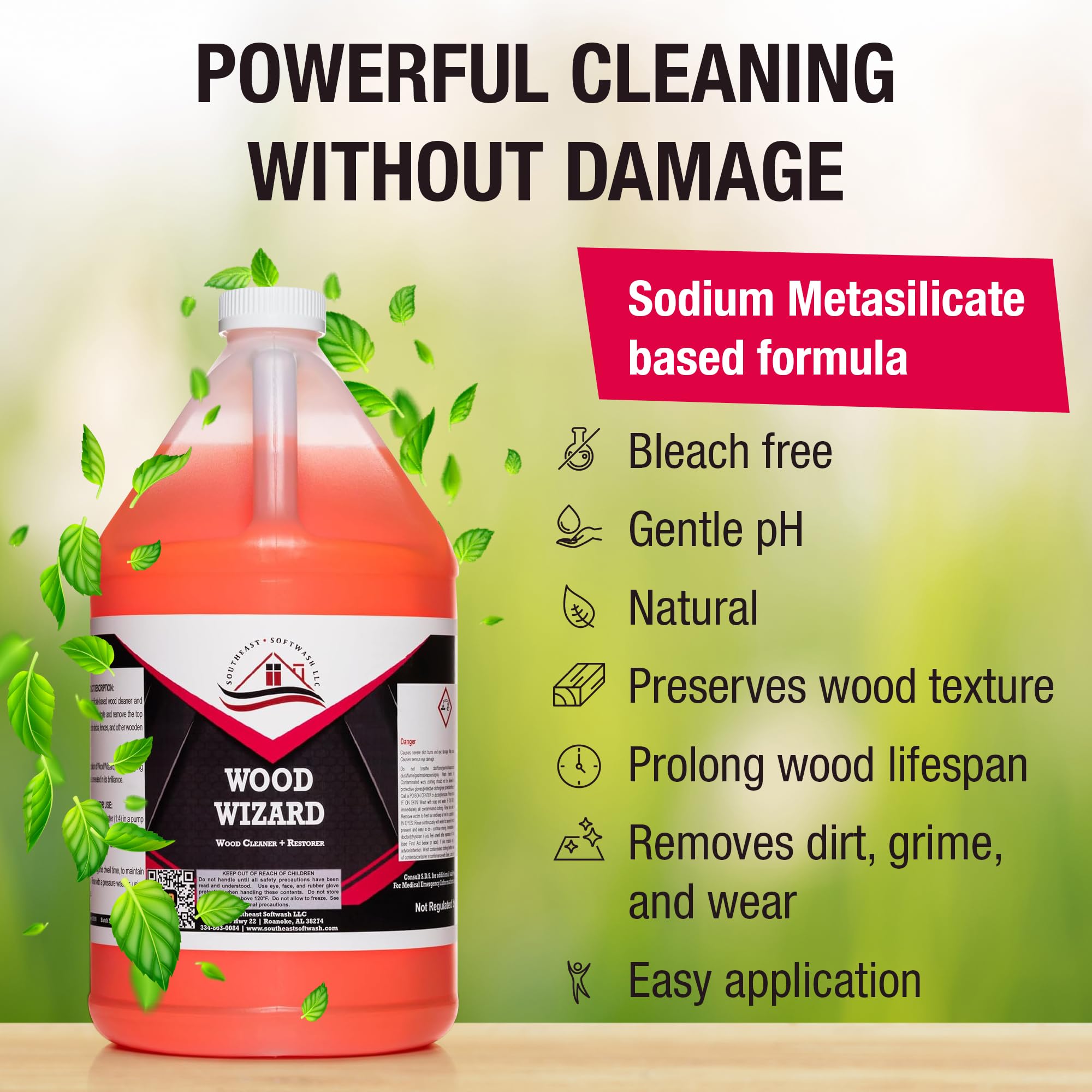 Southeast Softwash Wood Wizard RevivePro Cleaner: Elevate Your Deck and Fence Wood's Natural Charm with SESW's Premium Care Solution (1)