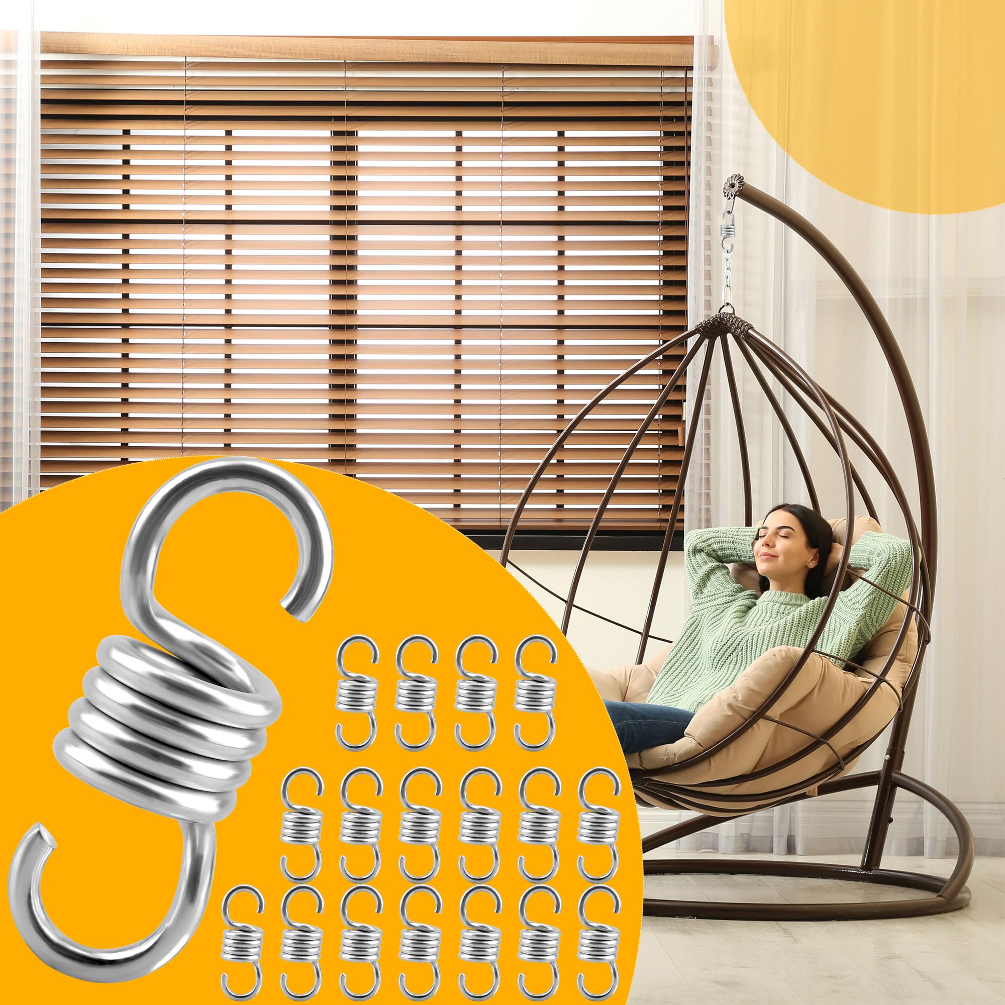 8 Pcs Swing Spring Heavy Duty Hanging Springs Porch Swing 2640lbs Hammock Hanger Springs for Swings Hammock-Chair Ceiling Mount Replace, (660lbs x 4)