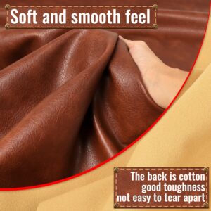 Brown Upholstery Faux Leather Sheets: LOTOFUN 52"x36" Red Distressed Bark PU Artificial Leatherette Vegan Synthetic Pleather Fabric by The Yard for DIY Crafts