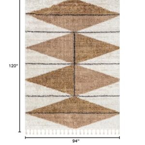 nuLOOM Kali Shaggy Diamond Tassel Area Rug, 8x10, Light Brown