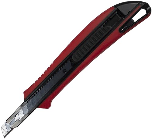 ALLWAY SK9B 9mm Pro Soft-Grip Snap-Off Knife with Auto-Lock and 1 Premium Blackened Steel Blade