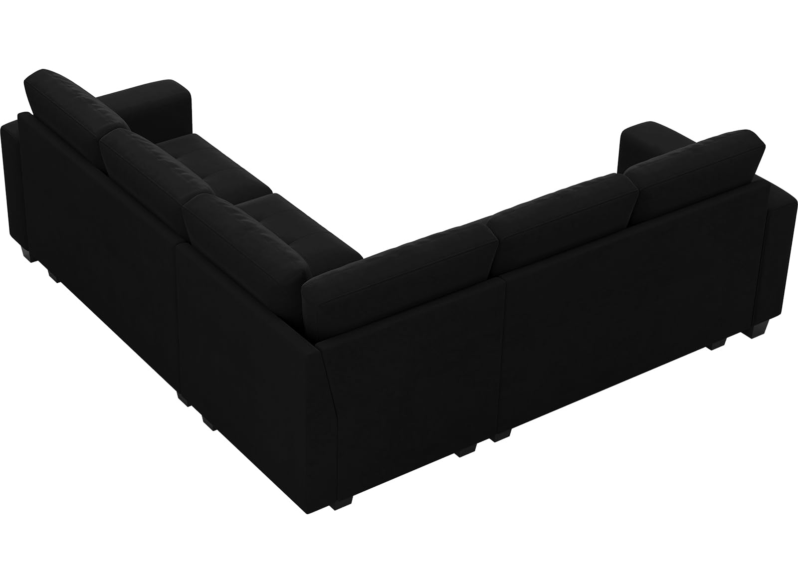 Belffin Velvet Modular Sectional Sofa Convertible Sectional Sofa Couch with Reversible Chaise L Shaped 4 Seater Corner Sofa Couch Black