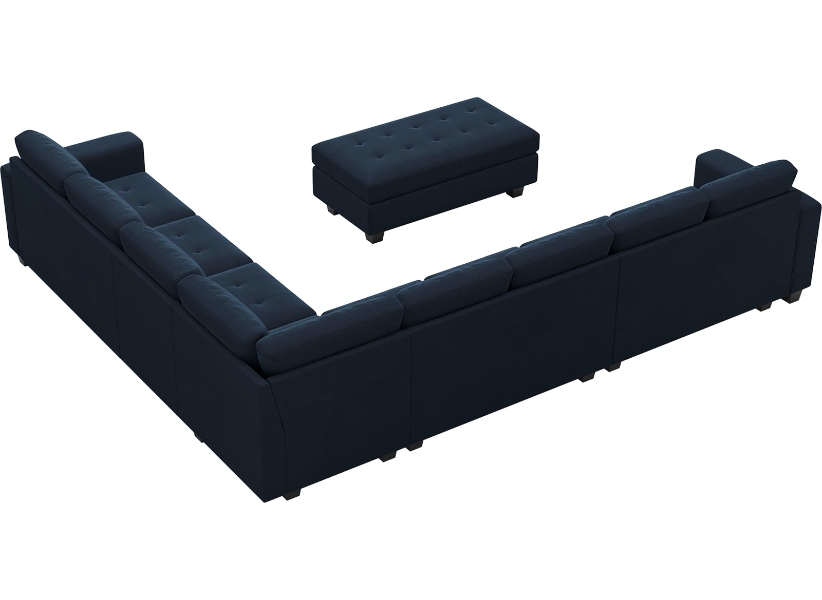 Belffin Oversized Modular Sectional Sofa L Shaped Sofa Couch Set with Storage Ottoman Corner Convertible Sectional Couch with Reversible Chaise Blue