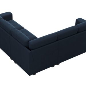 Belffin Velvet Modular Sectional Sofa Convertible Sectional Sofa Couch with Reversible Chaise L Shaped 4 Seater Corner Sofa Couch Blue