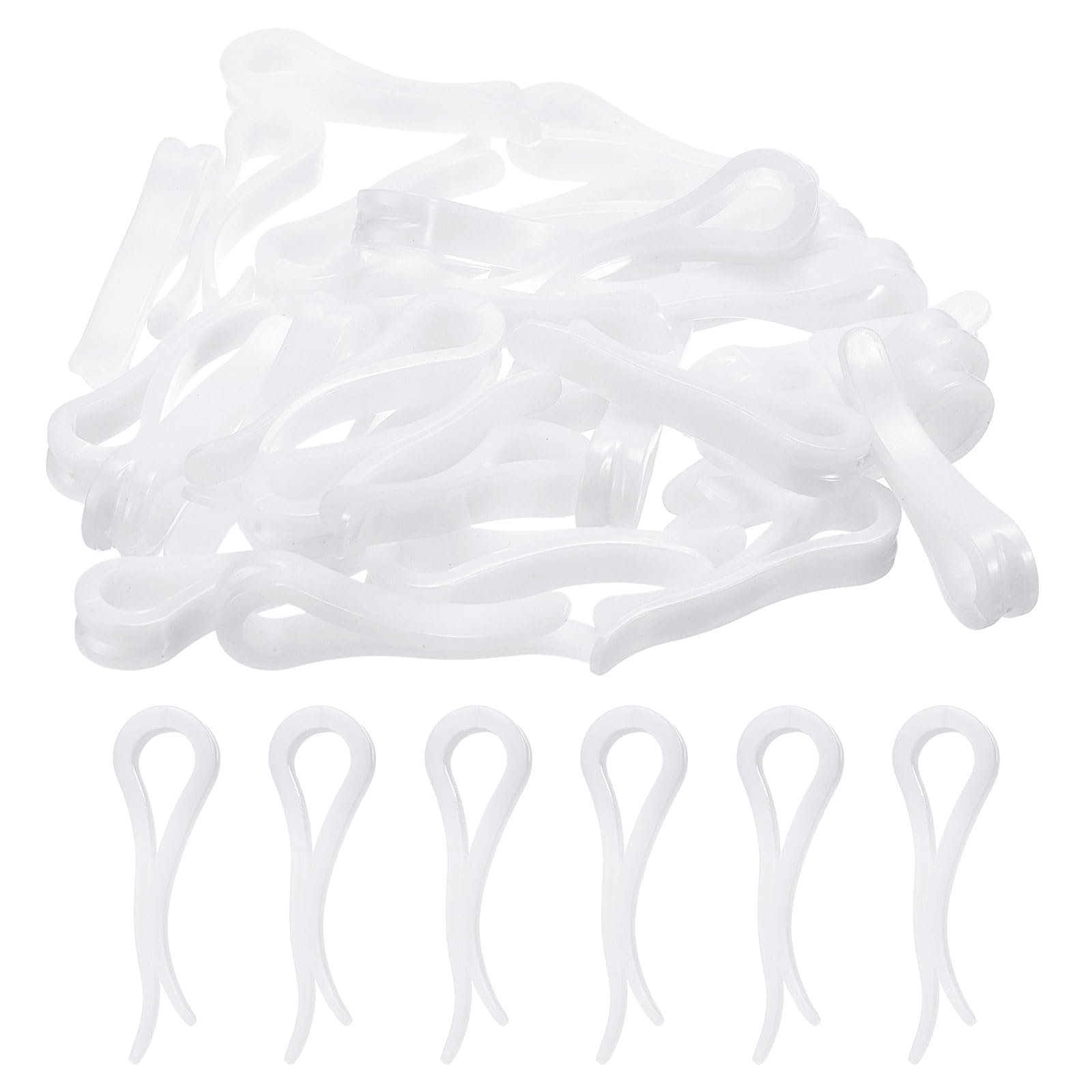 uxcell 30Pcs Durable Plastic Alligator Clips, 1.5" White U Shape Shirt Clip Clothespins for Folding Ties, Pants, Socks, Garments