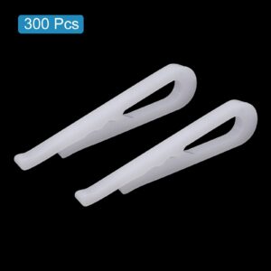 uxcell 300Pcs Durable Plastic Alligator Clips, 1.5" White U Shape Shirt Clip Clothespins with Teeth for Folding Ties, Pants, Socks, Garments