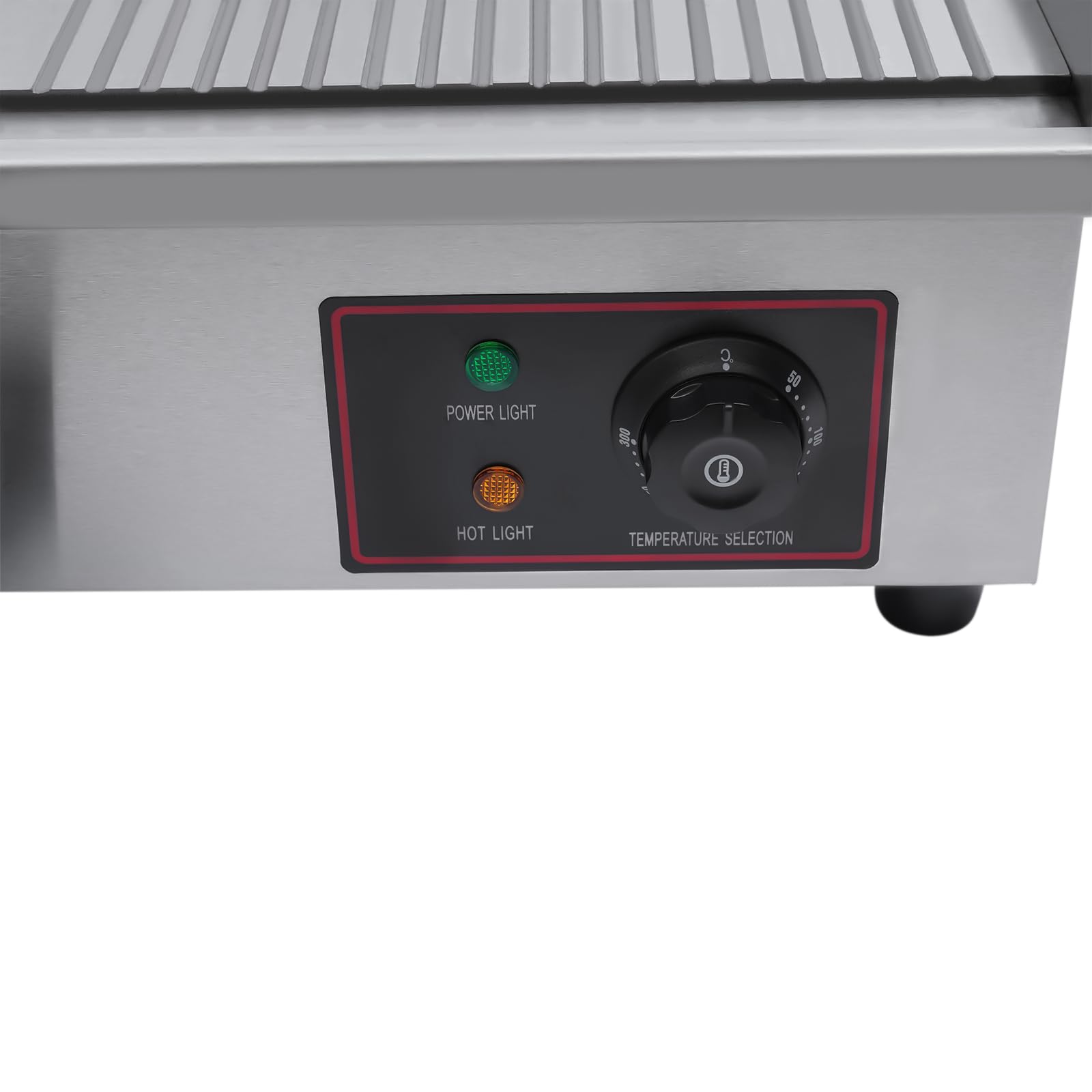 Commercial Flat Top Griddle 3000W Electric Countertop Griddle Flat Top Grill 28.7"x17.3" Flat & Fluted Stainless Steel Teppanyaki Grill 122-572°F Dual Independent TEMP Control(NO PLUG)