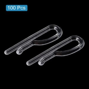 uxcell 100Pcs Durable Plastic Alligator Clips, 1.42" Clear U Shape Shirt Clip Clothespins for Folding Ties, Pants, Socks, Garments