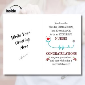 Nursing Degree Graduation Congratulations Greeting Card – Honor The Grad In Your Life With A Heartfelt Message - Pink