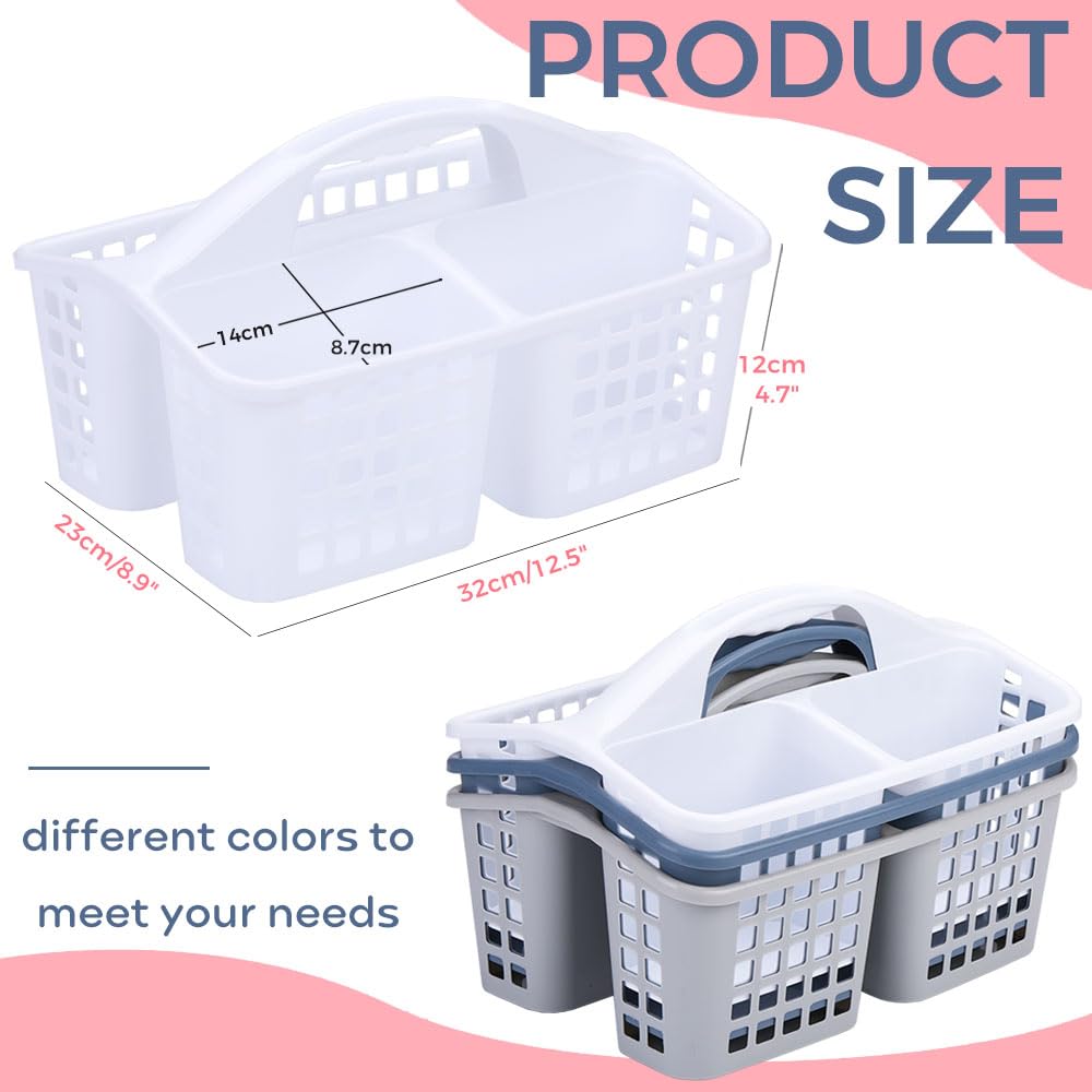 LAIGOO Portable Shower Caddy Basket Utility Caddy Tote, Bathroom Caddy Bucket with Handle for Shower Cleaning Products and Organizing, White