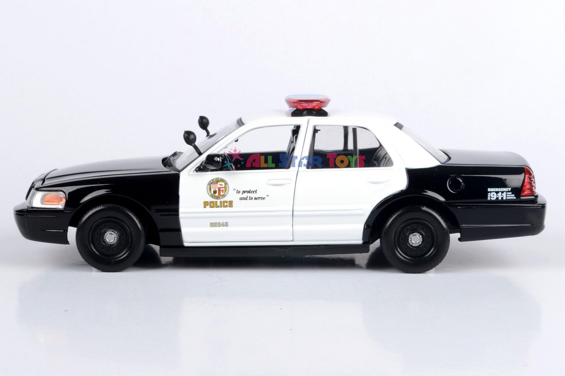 Motormax 2010 Ford Crown Victoria Police Interceptor LAPD Los Angeles Police Department 1/24 Diecast Model 76946 by All Star Toys