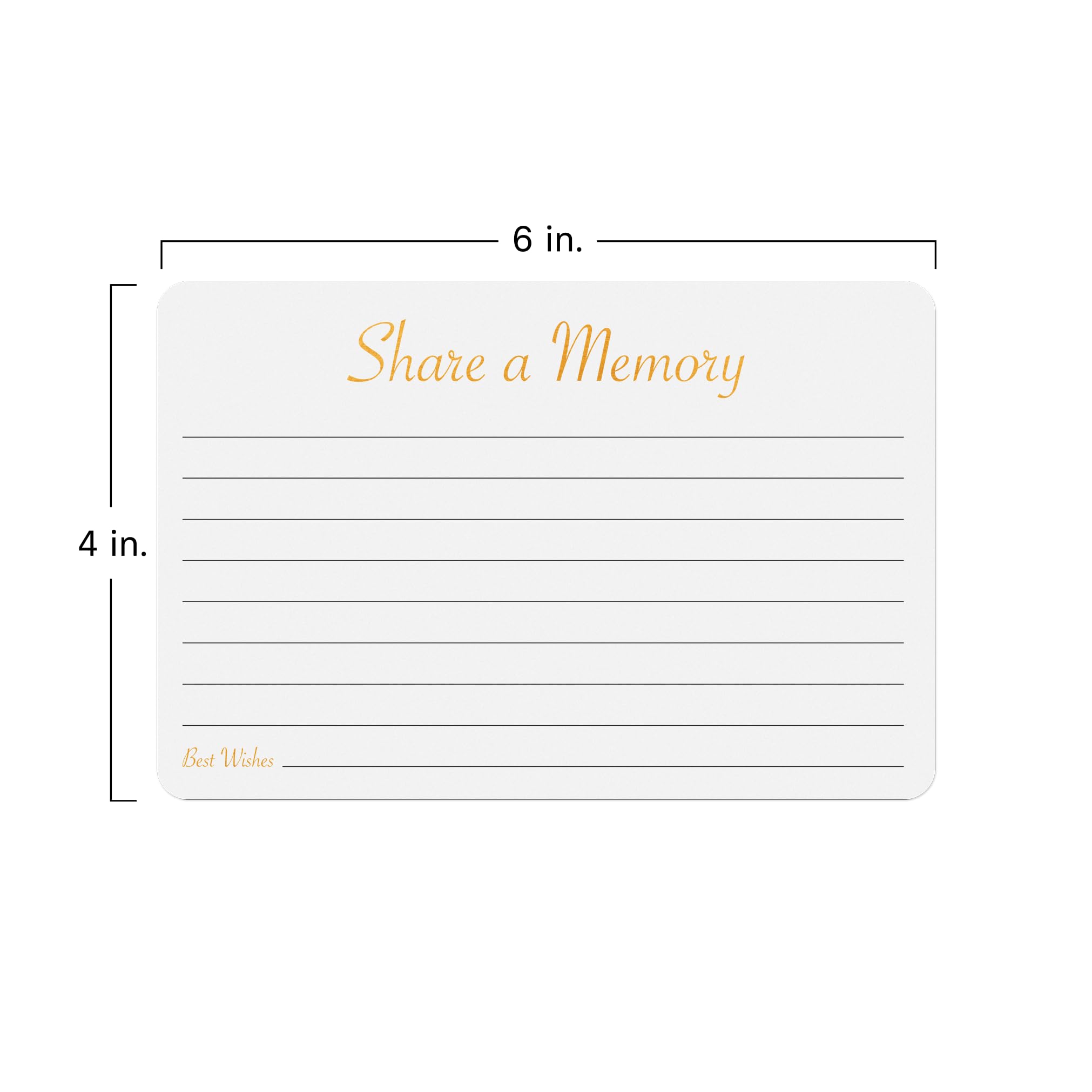 Sutter Signs Share A Memory Card (Pack of 50) | Elegant Guest Book 4x6 Cards for Celebration of Life, Funeral, Memorial, Graduation, Retirement, Birthday, Party Game