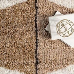 nuLOOM Kali Shaggy Diamond Tassel Area Rug, 8x10, Light Brown