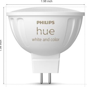 Philips Hue MR16 Smart LED Bulb White and Color Ambiance (2 Pack)