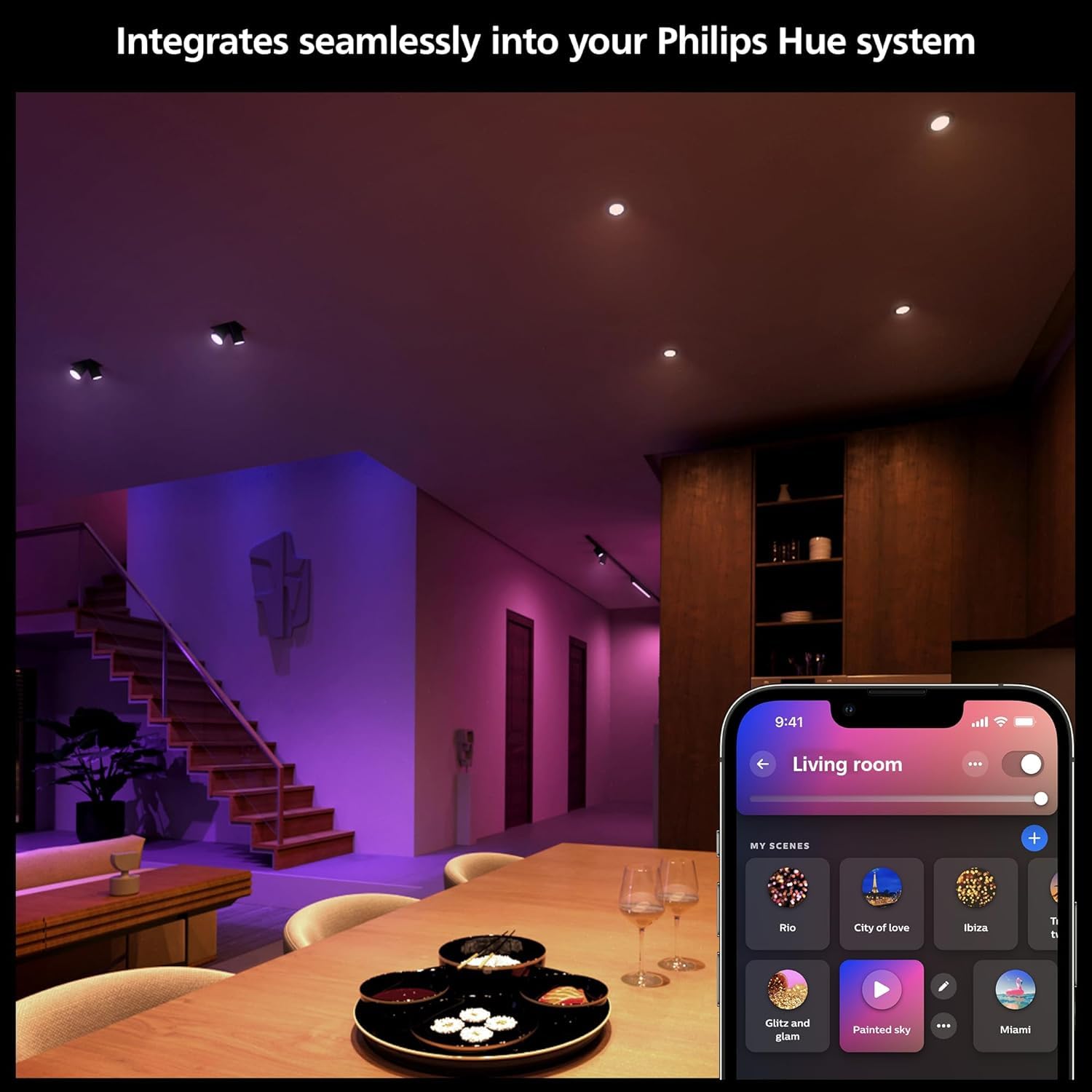 Philips Hue MR16 Smart LED Bulb White and Color Ambiance (2 Pack)