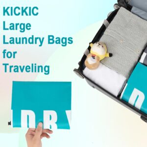 kickic Laundry Bag,2 Pack Extra Large Travel Laundry Bags for Dirty Clothes, Laundry Bags for Traveling,Laundry Bags for Dorm,24" x 36" Laundry Travel Bag(Cyan + Gray)