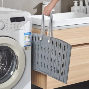 Collapsible Laundry Basket (50 x 30 x 31 cm, Grey)