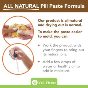 VET-VIRTUE Pill Masking Paste for Dogs, Peanut Butter Flavor - Perfect Pet Medicine Treats to Hide Pills, Medication & Capsules, with Natural Ingredients & Packed with Flavor Dogs Love