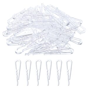 uxcell 100pcs durable plastic alligator clips, 1.97" clear u shape shirt clip clothespins with teeth for folding ties, pants, socks, garments