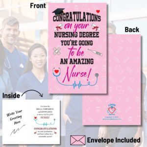 Nursing Degree Graduation Congratulations Greeting Card – Honor The Grad In Your Life With A Heartfelt Message - Pink