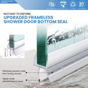 2 Pack Glass Door Silicone Seal Strip 36 Inch Shower Door Bottom Seal Sweep-Suitable for 3/8 Inch Glass-Stop Shower Leaks Frameless Shower Door Seal Strip