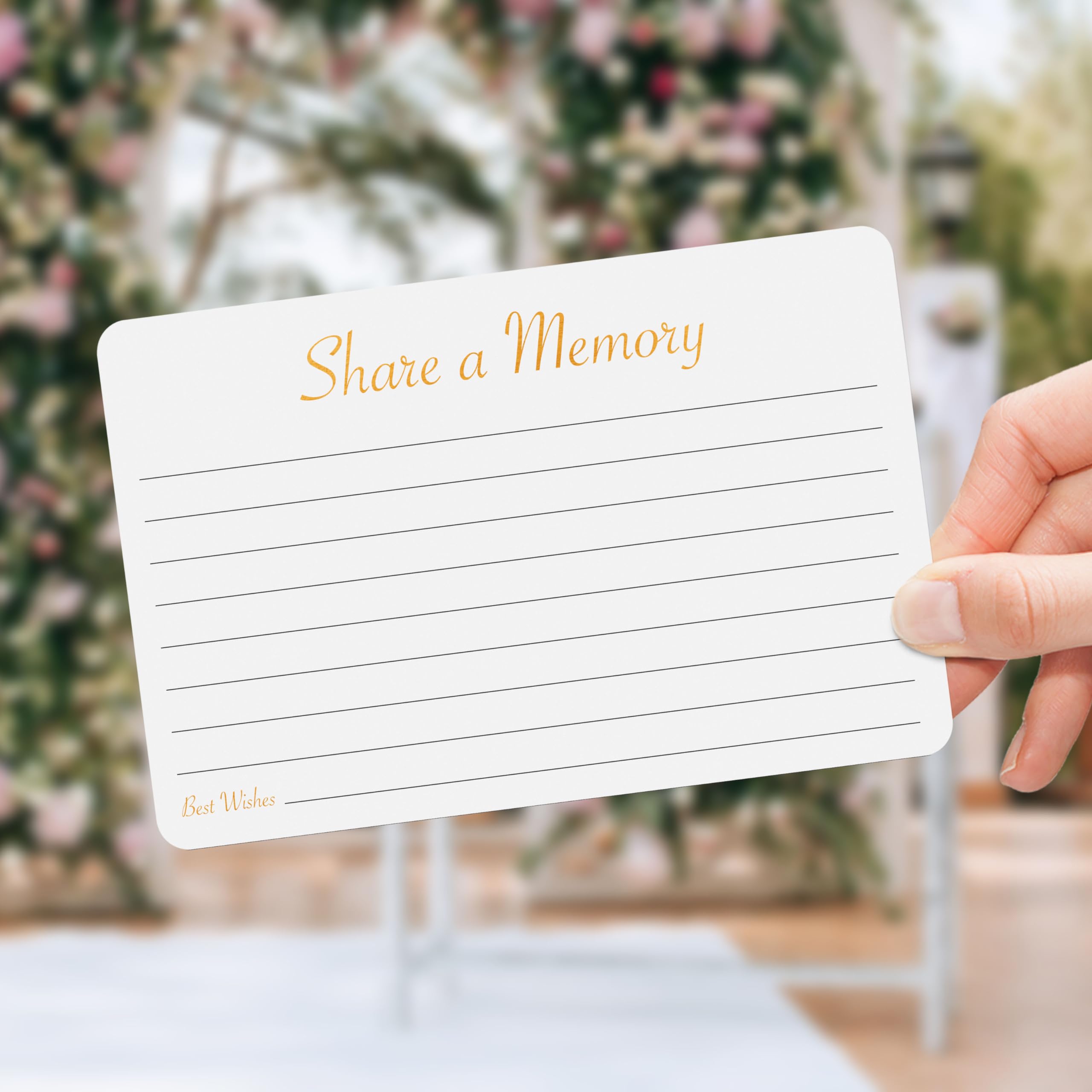 Sutter Signs Share A Memory Card (Pack of 50) | Elegant Guest Book 4x6 Cards for Celebration of Life, Funeral, Memorial, Graduation, Retirement, Birthday, Party Game