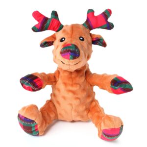 chngeary christmas dog chew toys for small medium large dogs, bite resistant design christmas squeaky plush dog toys ugly and cute elk used as puppy