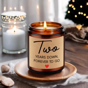 Fairy's Gift Anniversary Candle Gifts, 2 Year Anniversary Happy Gifts for Him Her Boyfriend GF Wife Husband - Cotton 2nd Anniversary Couple Gifts - Two Year Anniversary, Happy Second Anniversary