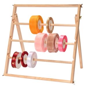 sparkle race ribbon organizer storage, wooden ribbon holder organizer rack for craft mesh ribbon arts & crafts supplies, christmas ribbon storage sticker roll holder sewing thread organizer spool rack