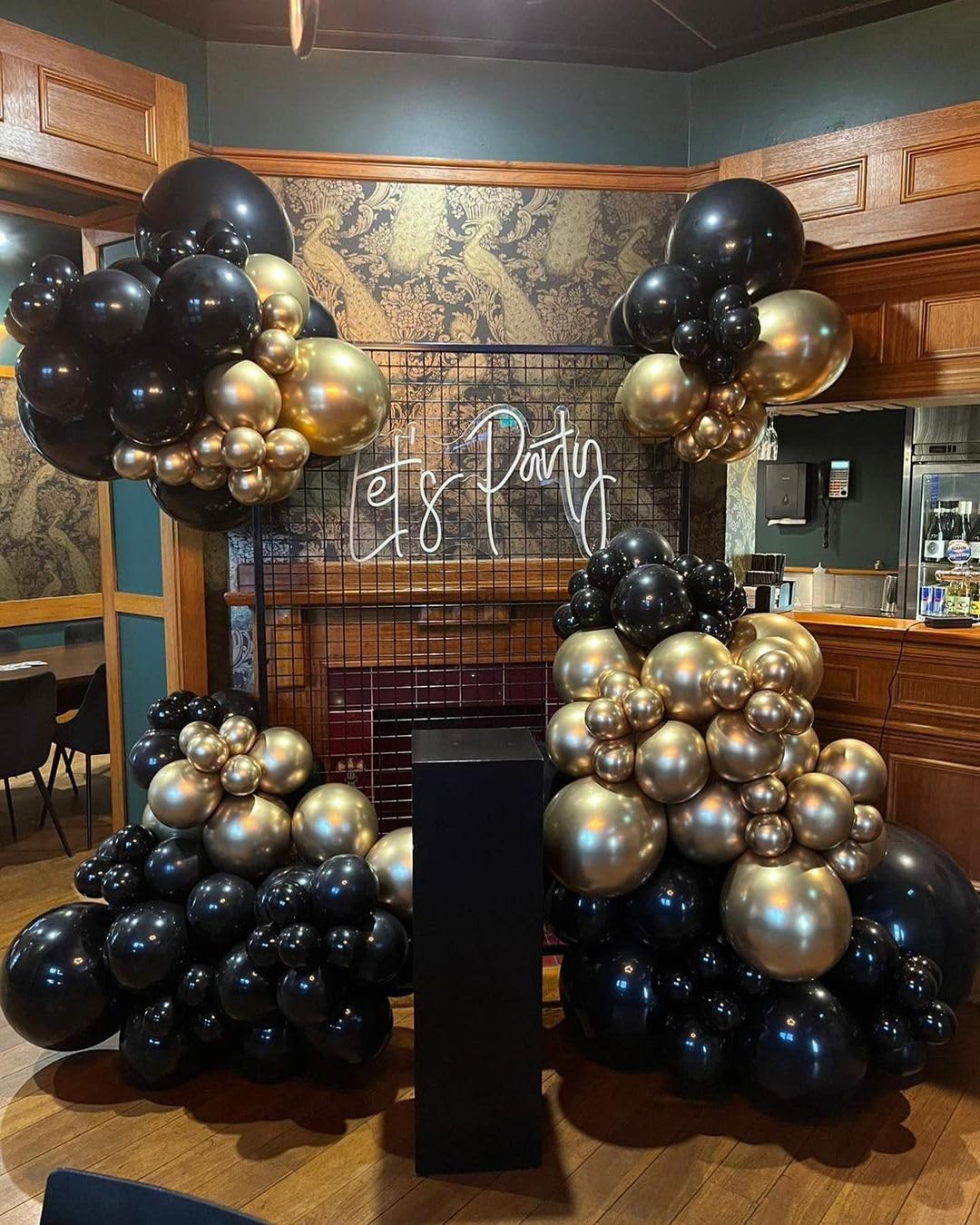 Black and Gold Balloons 75PCS Black Gold Balloons Party Decorations 12in and 5in Black Gold Latex Party Balloons for Birthday New Years, Wedding, Graduation Decorations