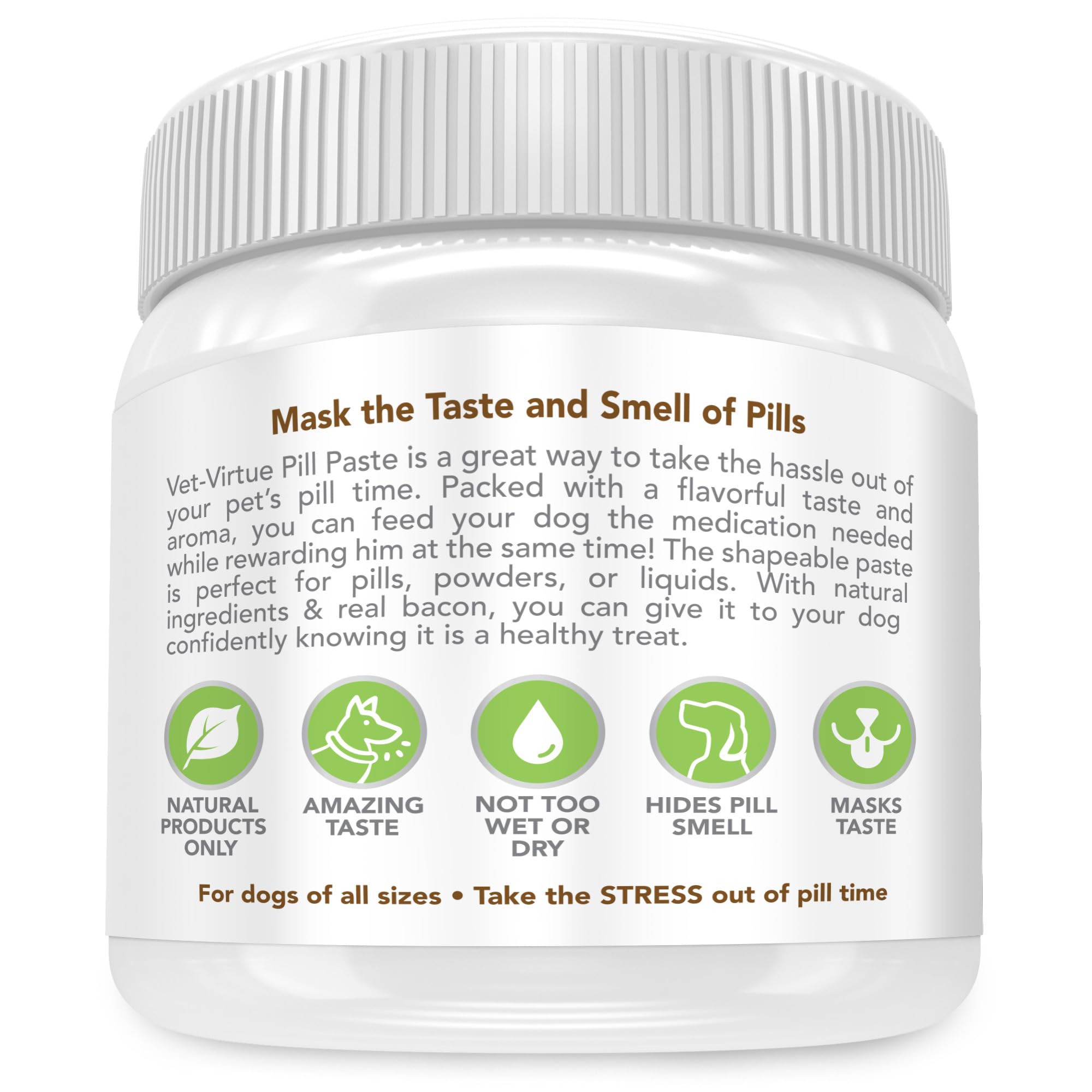 VET-VIRTUE Pill Masking Paste for Dogs, Peanut Butter Flavor - Perfect Pet Medicine Treats to Hide Pills, Medication & Capsules, with Natural Ingredients & Packed with Flavor Dogs Love