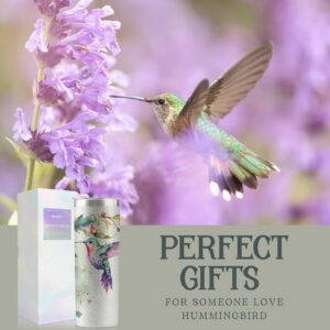 Onebttl Hummingbird Gifts For Women, Her and Hummingbird Lovers - 20oz/590ml Stainless Steel Insulated Glitter Tumbler with Straw - Hummingbird Skinny Tumbler, Coffee Cups - (Sliver)