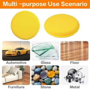 FONAROLL Microfiber Wax Applicator Pads, Car Wax Applicator, Buffing & Detail Polishing Foam Pads for Car Cleaning and Fine Polishing (5" Diameter, 6 Pack) - Yellow