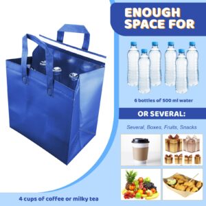 Hushee 200 Pcs Insulated Take out Bags Bulk Thermal Insulation Take Away Bags Disposable Cooler Bags 10.24x11.02x6.69 Inch for Grocery Lunch Hot Cold Frozen Food Delivery Shipping(White)