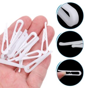 uxcell 300Pcs Durable Plastic Alligator Clips, 1.5" White U Shape Shirt Clip Clothespins with Teeth for Folding Ties, Pants, Socks, Garments