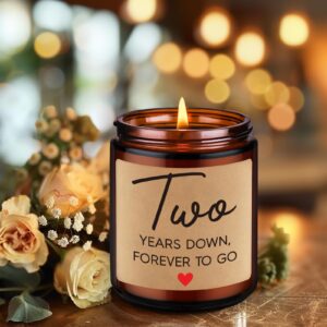 Fairy's Gift Anniversary Candle Gifts, 2 Year Anniversary Happy Gifts for Him Her Boyfriend GF Wife Husband - Cotton 2nd Anniversary Couple Gifts - Two Year Anniversary, Happy Second Anniversary